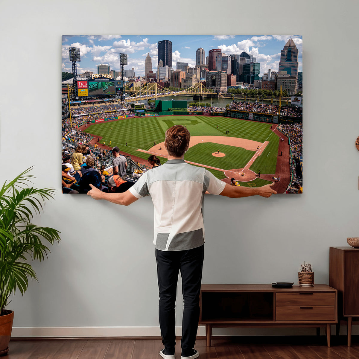 66872-MGV-CV-36X24 - Pittsburgh Pirates Baseball Team Print, PNC Park Stadium