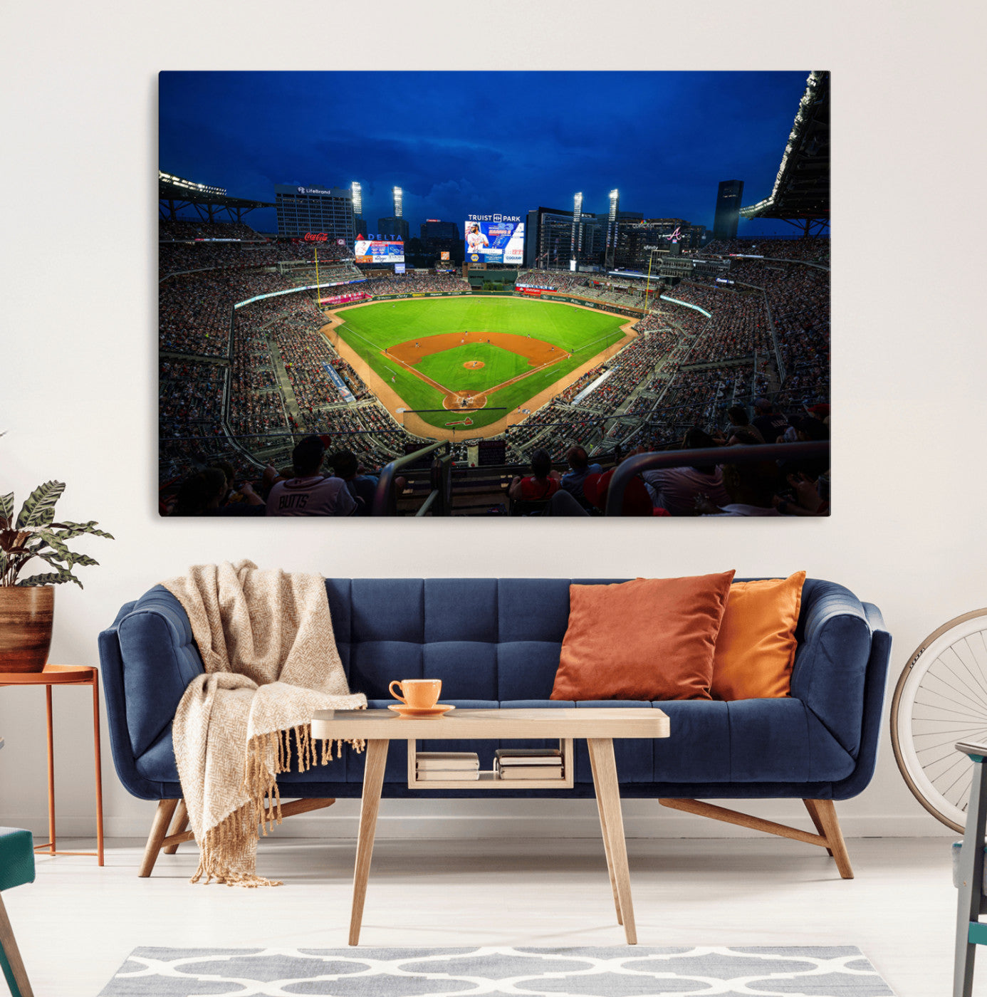 88590-MGV-CV-36X24-Truist Park Night Game Canvas Art - Atlanta Braves Stadium Wall Art Canvas