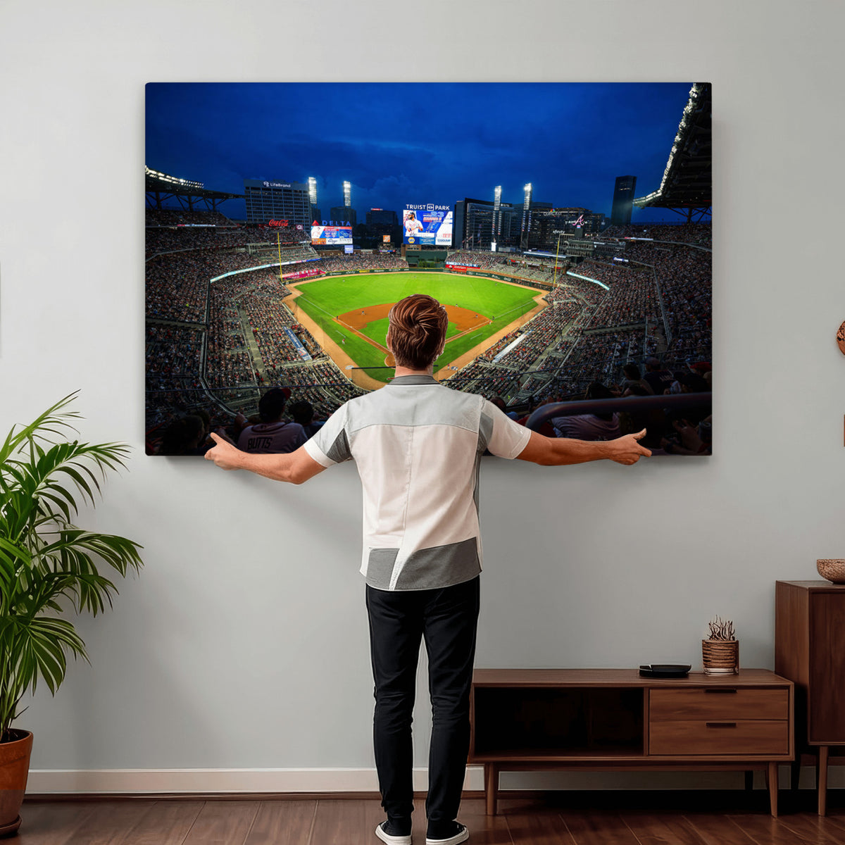 88590-MGV-CV-36X24 - Truist Park Night Game Canvas Art, Atlanta Braves Stadium