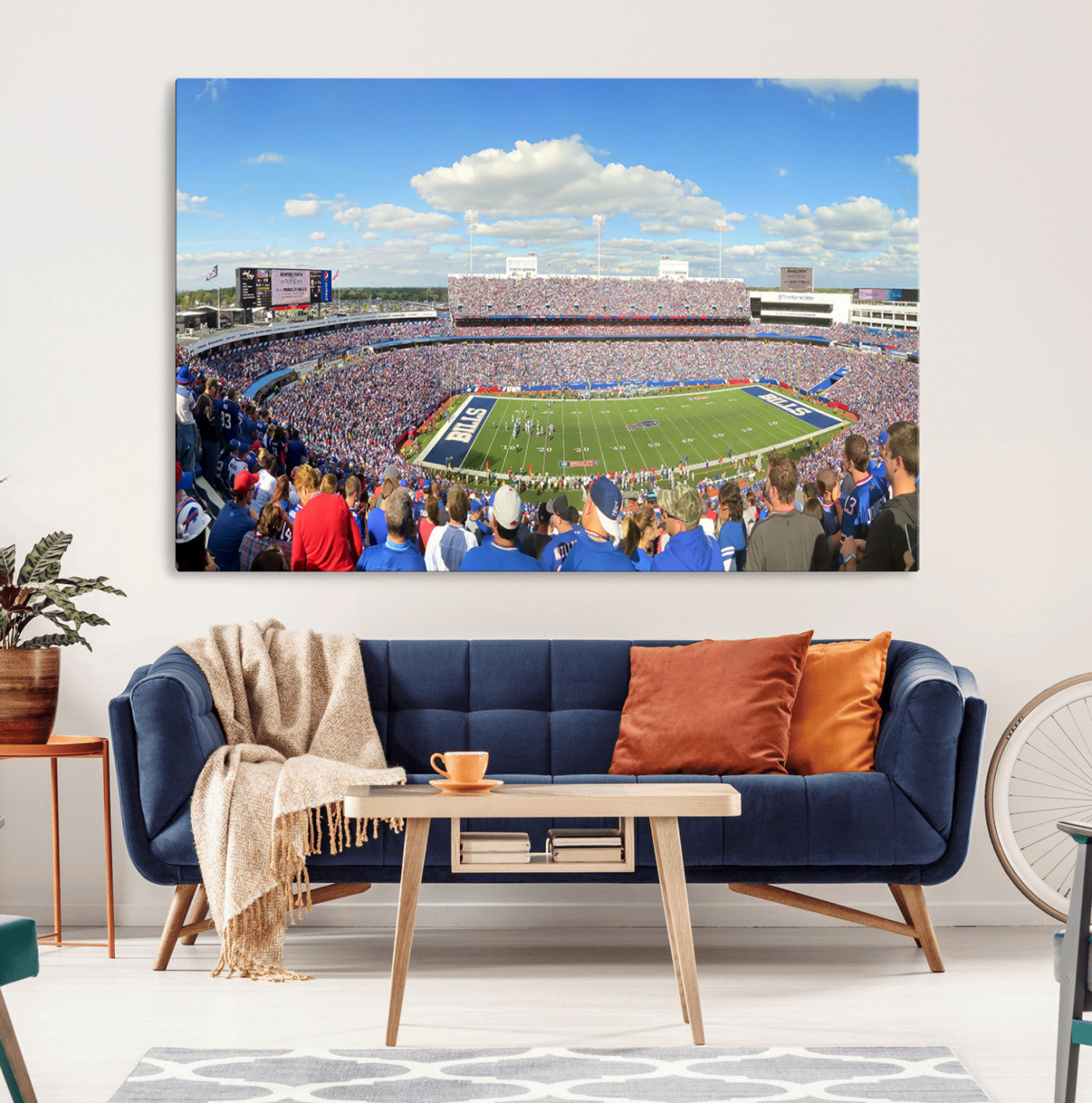 35302-MGV-CV-36X24-Buffalo Bills NFL Football Team Print - Buffalo Highmark Stadium Wall Art Canvas Print