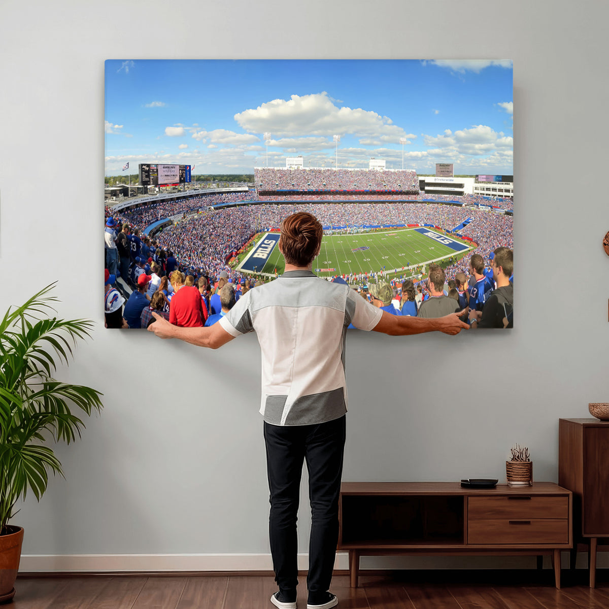 35302-MGV-CV-36X24 - Buffalo Bills NFL Football Team Print, Game Day at Buffalo Highmark Stadium
