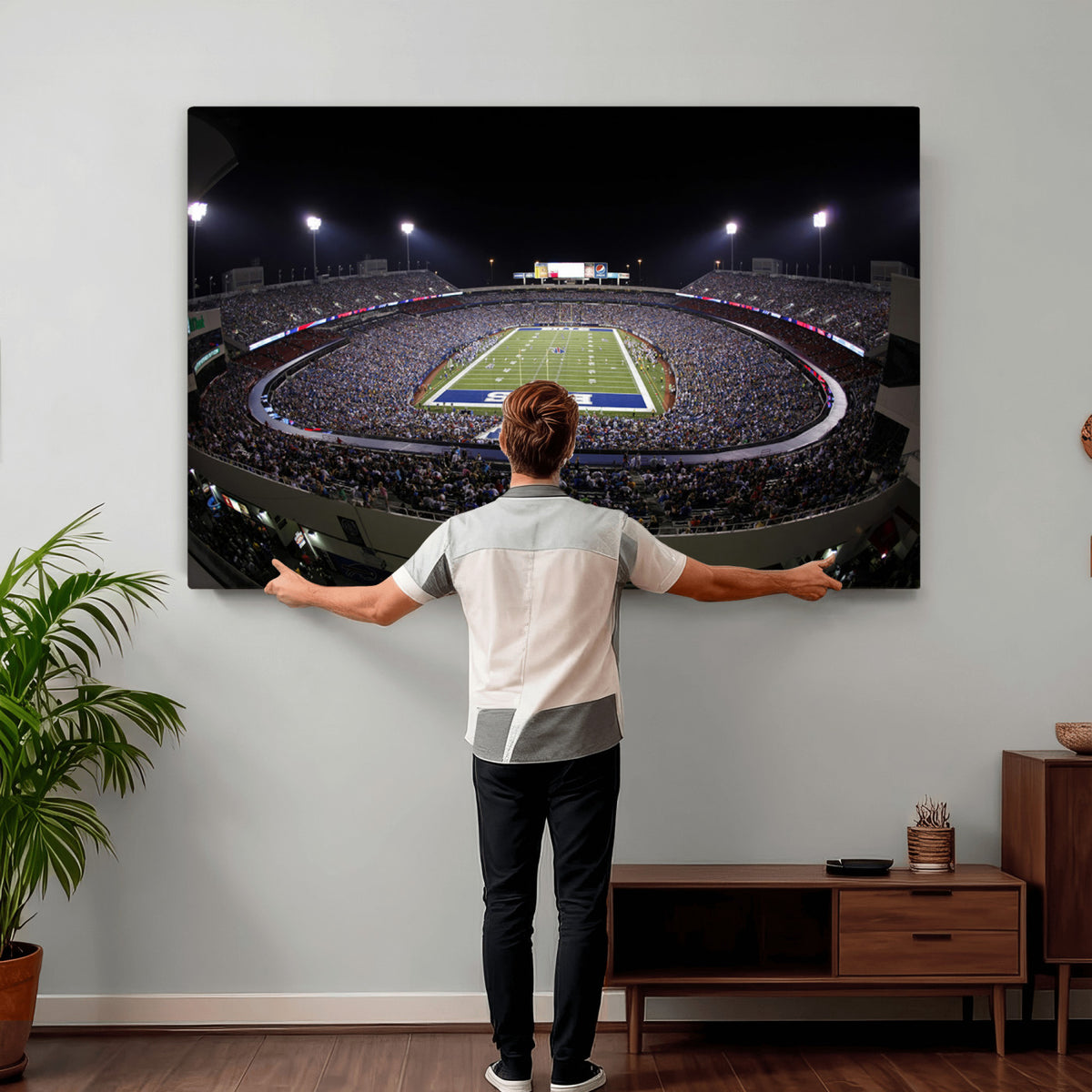 98546-MGV-CV-36X24 - Buffalo Bills NFL Football Team Print, Buffalo Highmark Stadium Wall Art