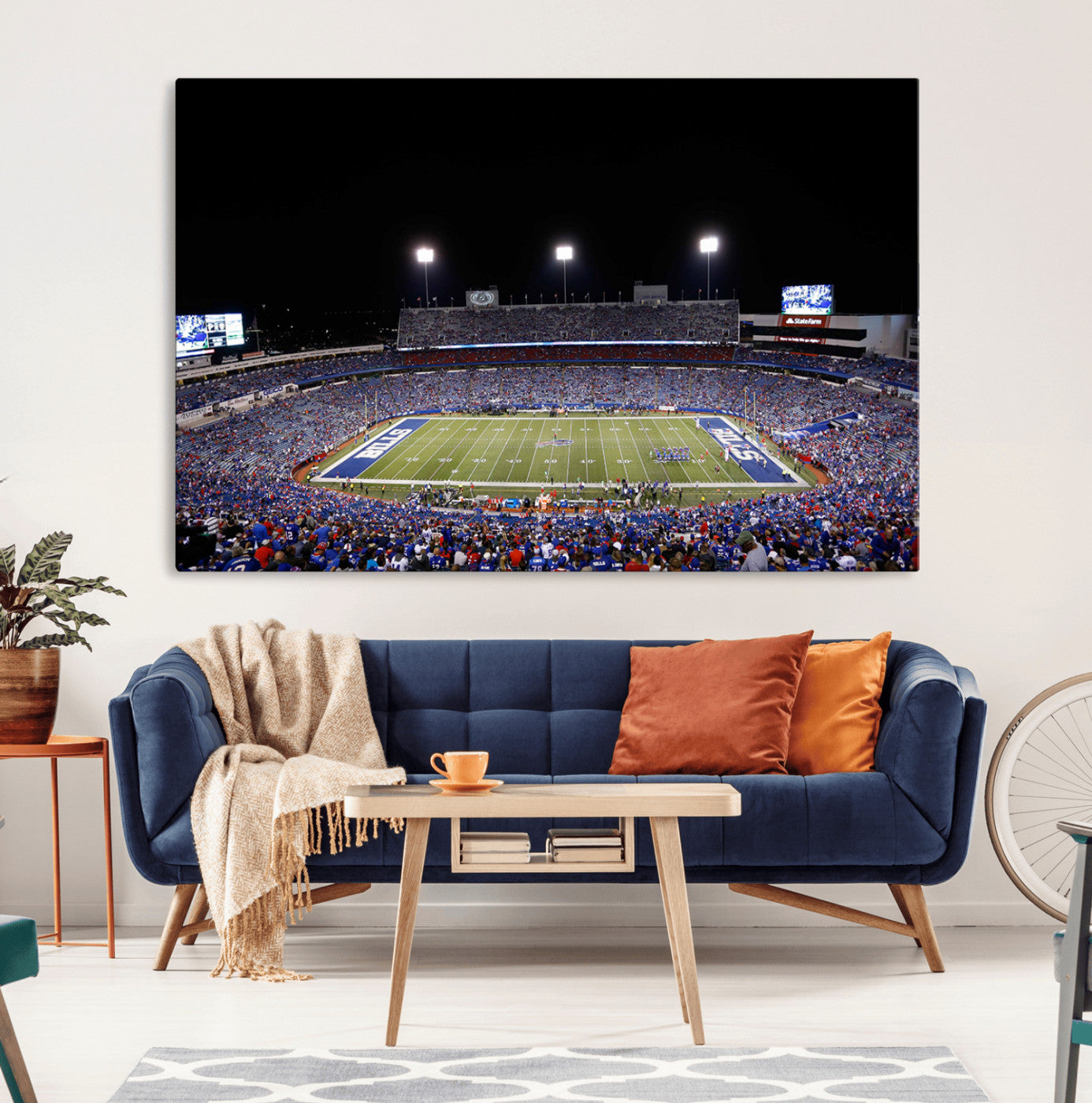 MGV-CV-36X24 - Buffalo Bills Wall Art - Buffalo Bills Stadium Canvas Print, Perfect Sports Decor for Living Rooms,
