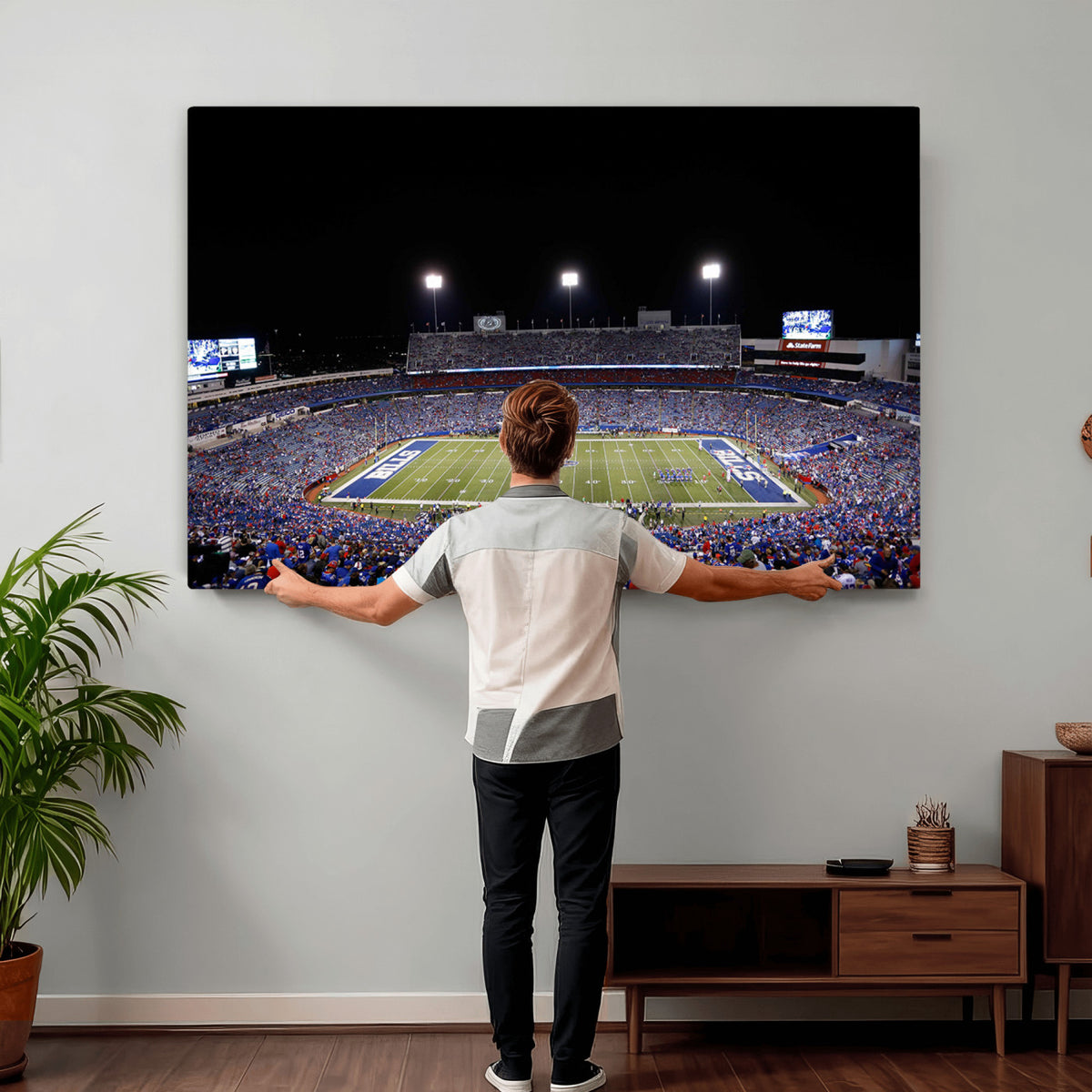 59036-MGV-CV-36X24 - Buffalo Bills Wall Art, Buffalo Bills Stadium Canvas Print for Sports Decor