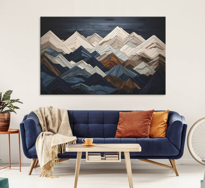 Rustic Mountain Landscape Wall Art Print.