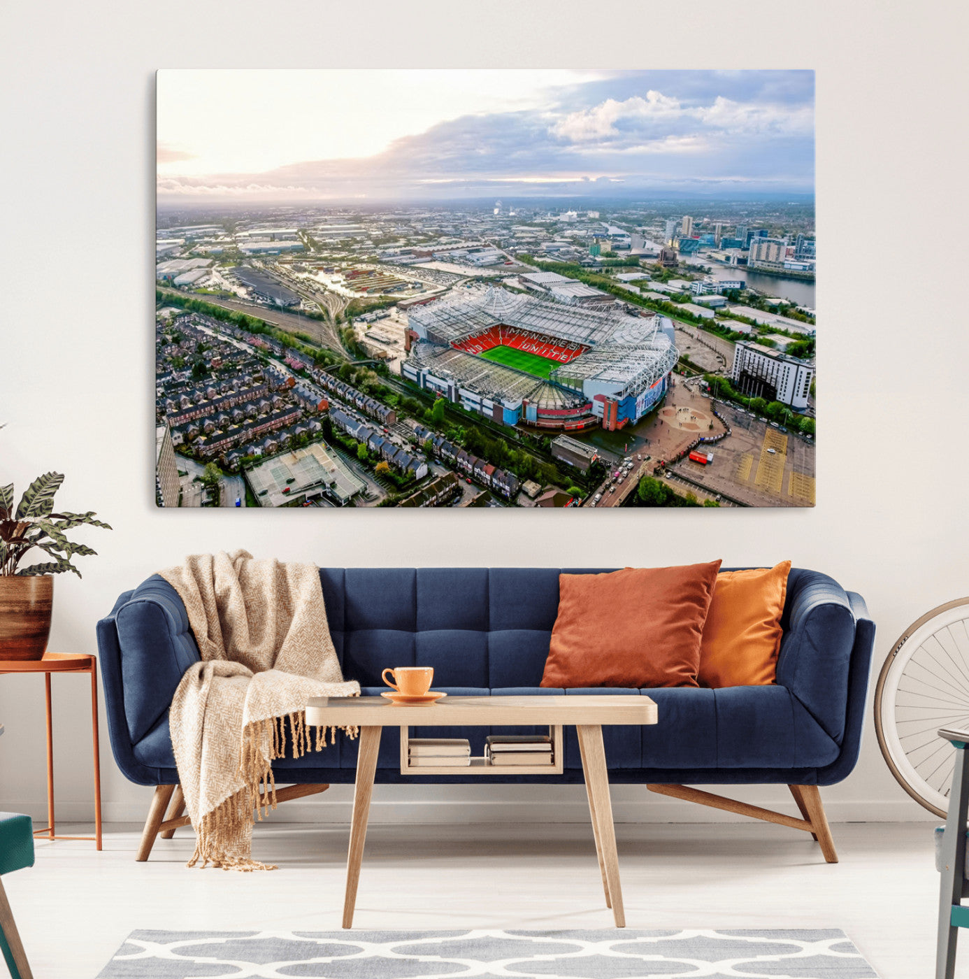 85657-MGV-CV-36X24-Old Trafford Manchester United Stadium Wall Art Canvas Print - Aerial View Stadium, Old Trafford