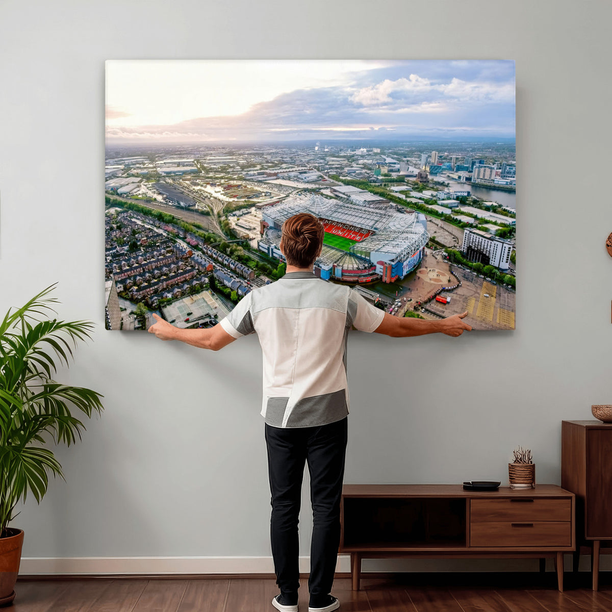 85657-MGV-CV-36X24 - Old Trafford Manchester United Stadium Wall Art Canvas Print