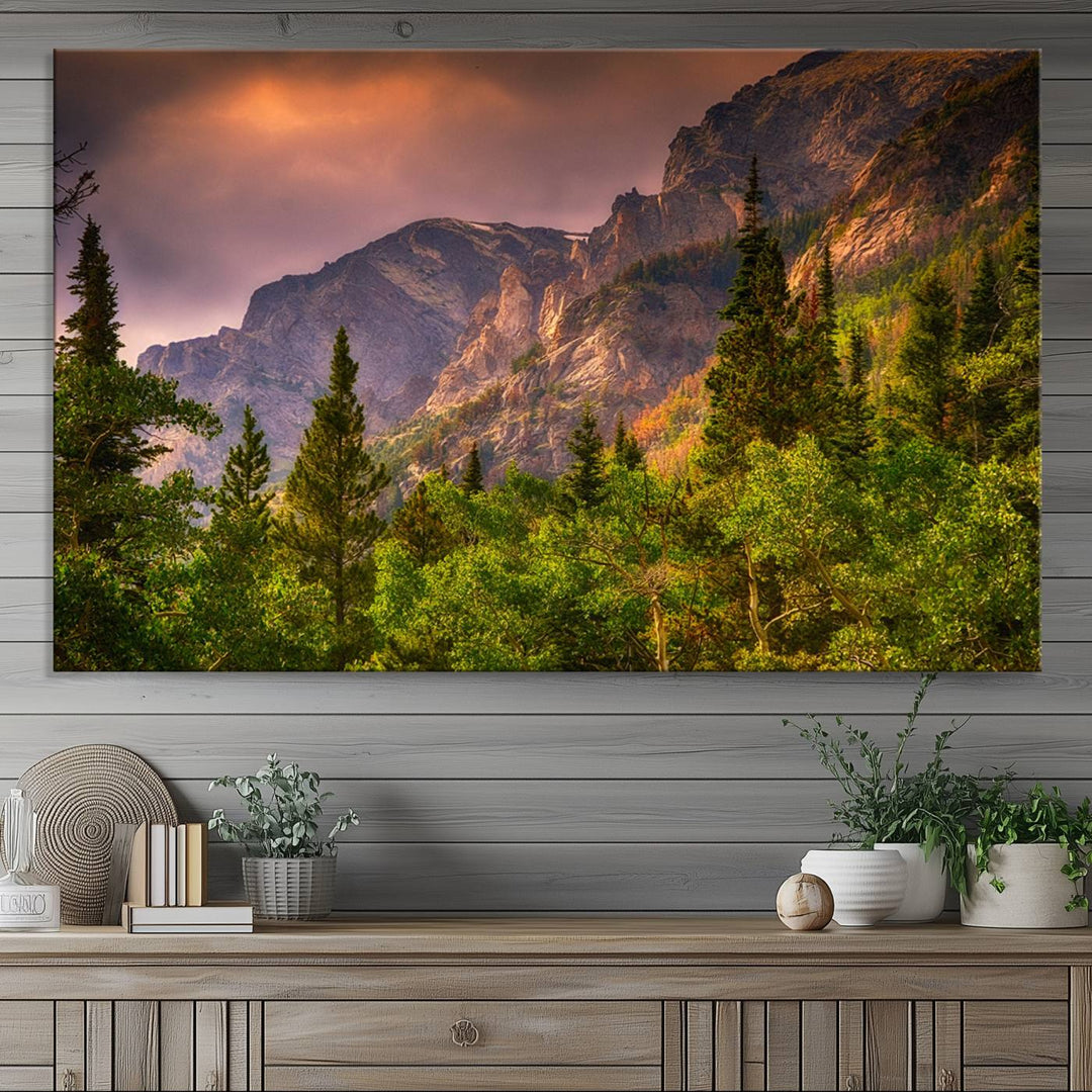 Colorado Rockies Mountains Wall Art Canvas Print | Ready to Hang Framed Mountain Landscape