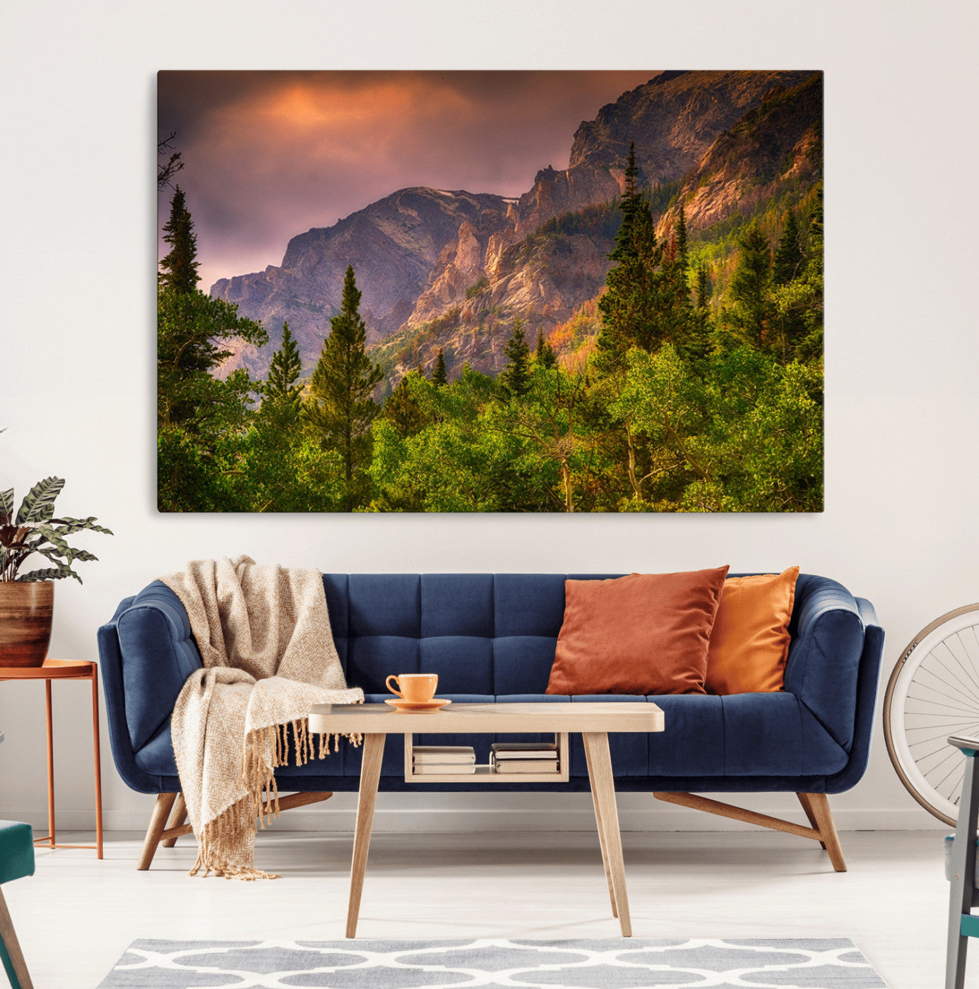 -Colorado Rockies Mountains Wall Art Canvas Print | Ready to Hang Framed Mountain Landscape