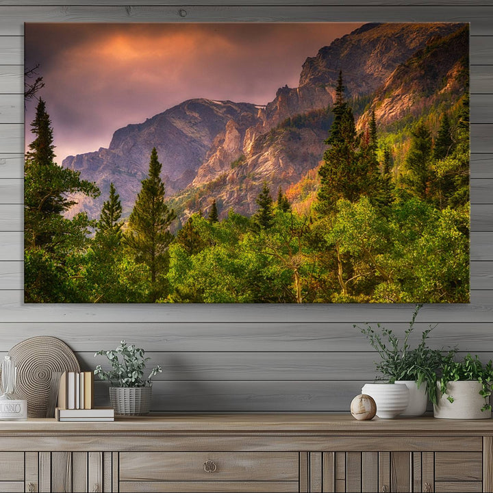 Colorado Rockies Mountains Wall Art Canvas Print | Ready to Hang Framed Mountain Landscape