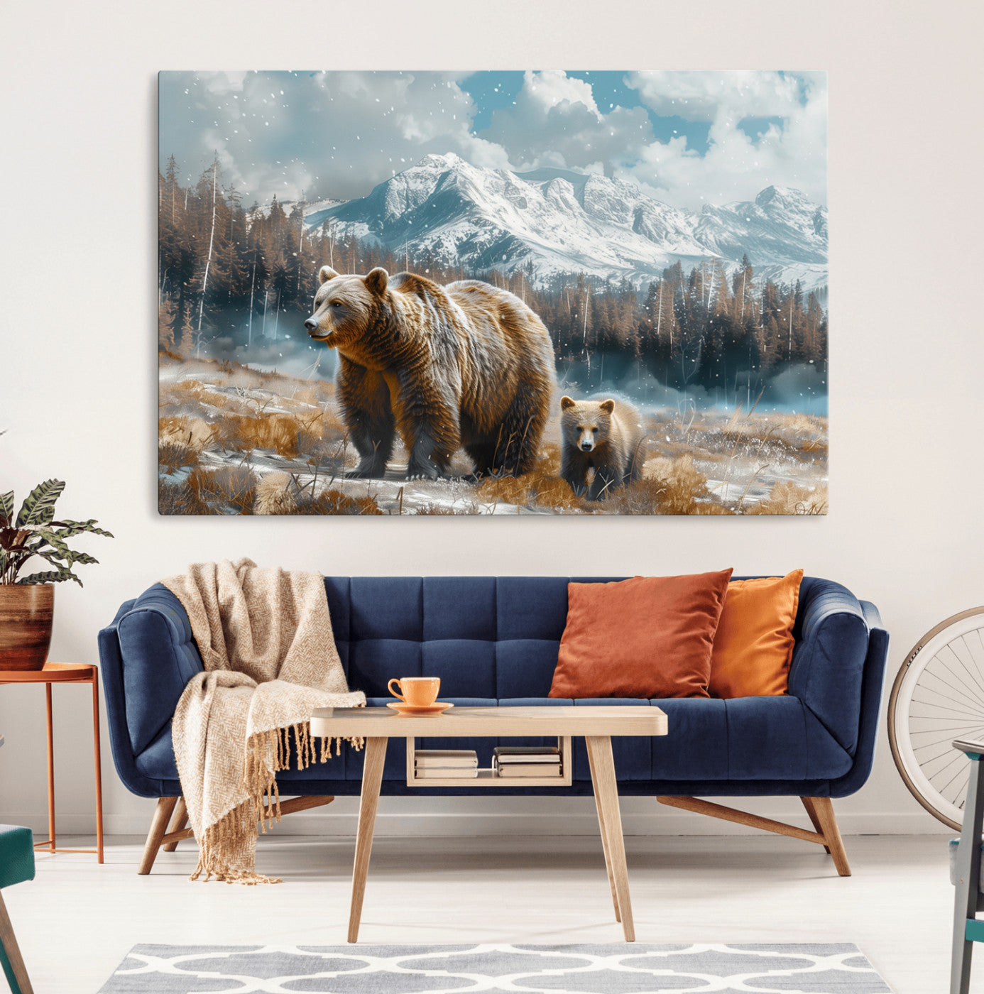 MGV-CV-36X24 - Bear and Baby Bear Wall Art Canvas Print