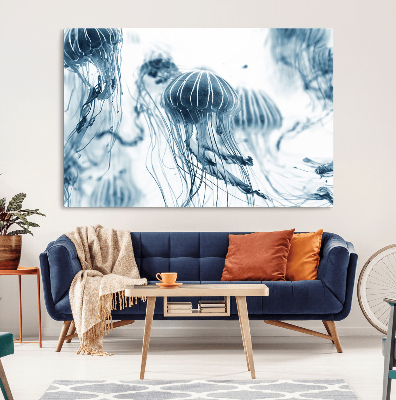 MGV-CV-36X24 - Abstract Jellyfish Canvas Print Wall Art