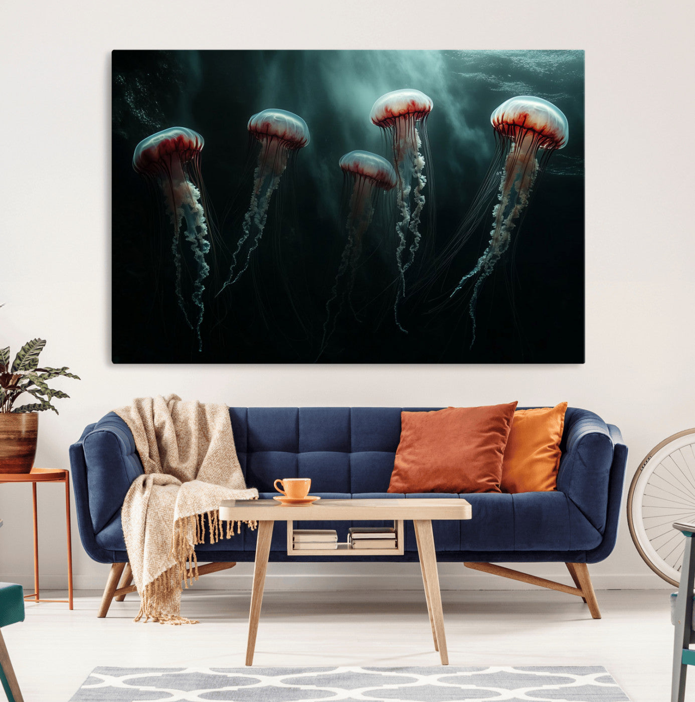 59728-MGV-CV-36X24-Abstract Jellyfish Wall Art Canvas Print