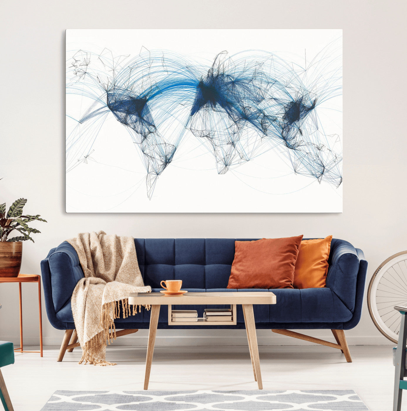 MGV-CV-36X24 - Push Pin World Map Canvas Print – Framed Wall Art for Couples to Track Their Travels – Anniversary