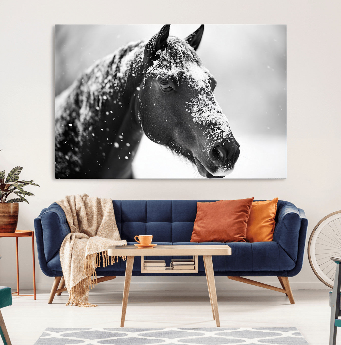 73377-MGV-CV-36X24-Horse Canvas Print - Winter Horse Snow Wall Art Canvas Print