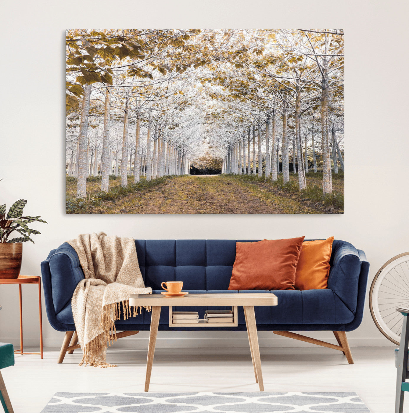 MGV-CV-36X24 - Forest Grove Wall Art | Serene Pathway Canvas Print | Ready to Hang and Framed Nature Wall Decor for