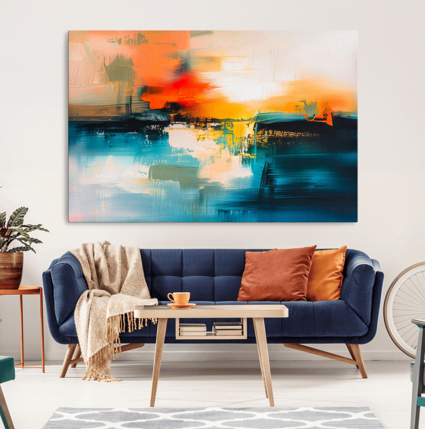 MGV-CV-36X24 - Colorful Abstract Wall Art | Bold Modern Canvas Print | Ready to Hang and Framed for Living Room or