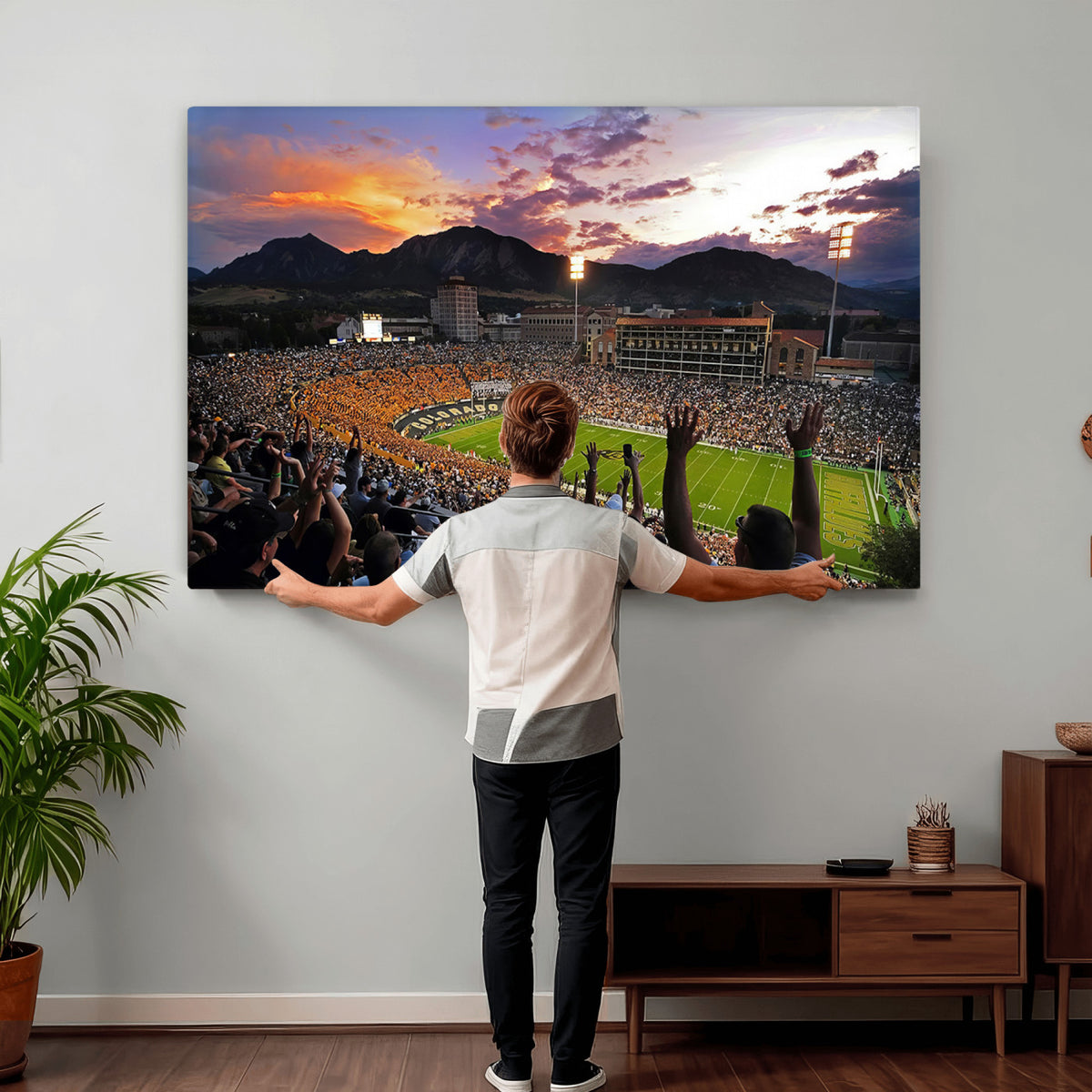 52579-MGV-CV-36X24 - Folsom Field, University of Colorado Buffaloes Football, Framed and Ready to Hang