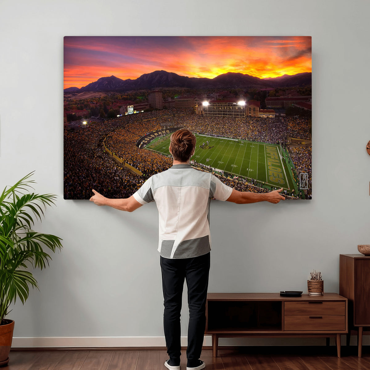 84649-MGV-CV-36X24 - Folsom Field, University of Colorado Buffaloes Football, Extra Large Game Room Wall Decor