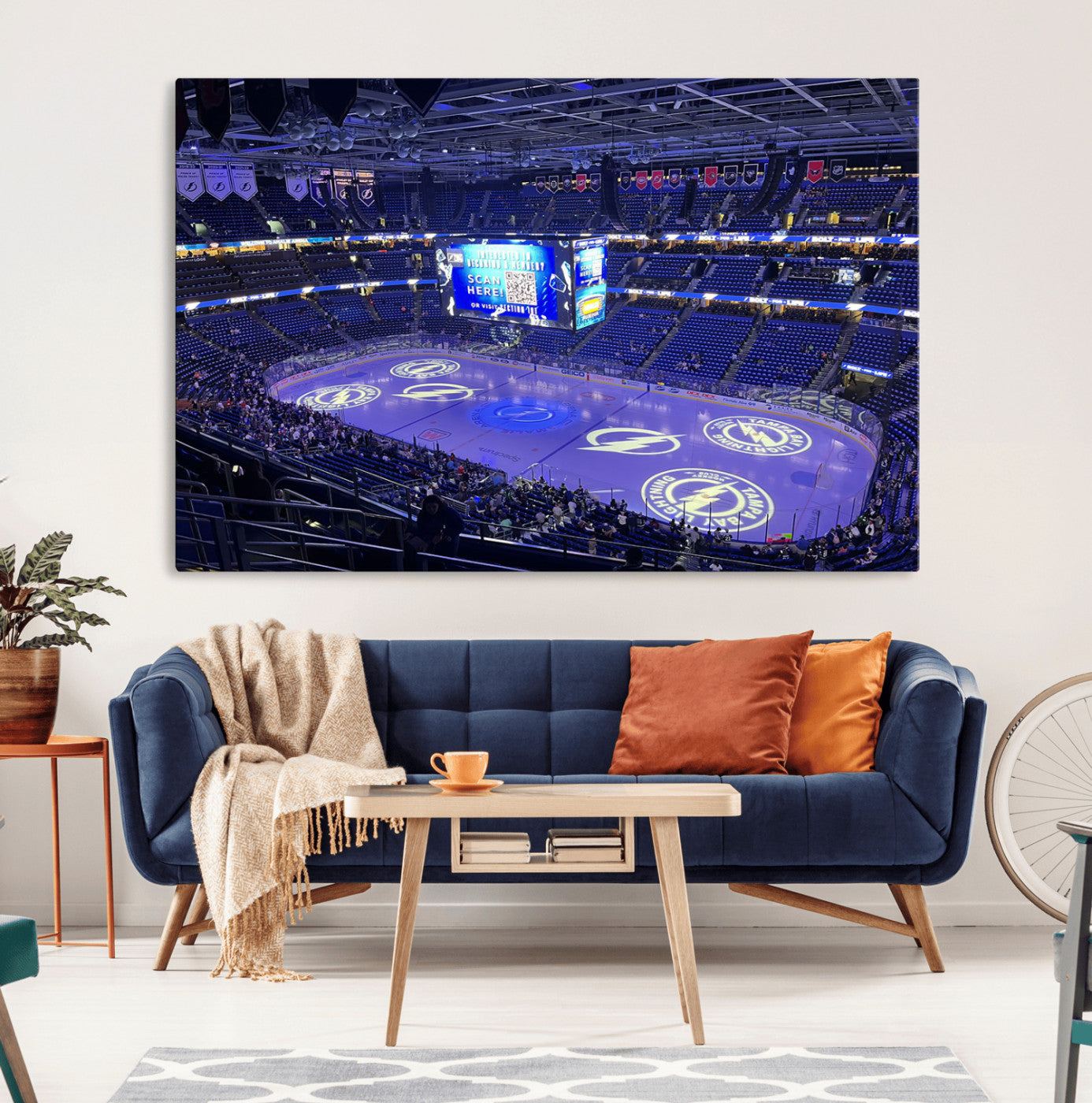 43392-MGV-CV-36X24-Amalie Arena Florida Wall Art Canvas Print - NHL Hockey Stadium Print Wall Art