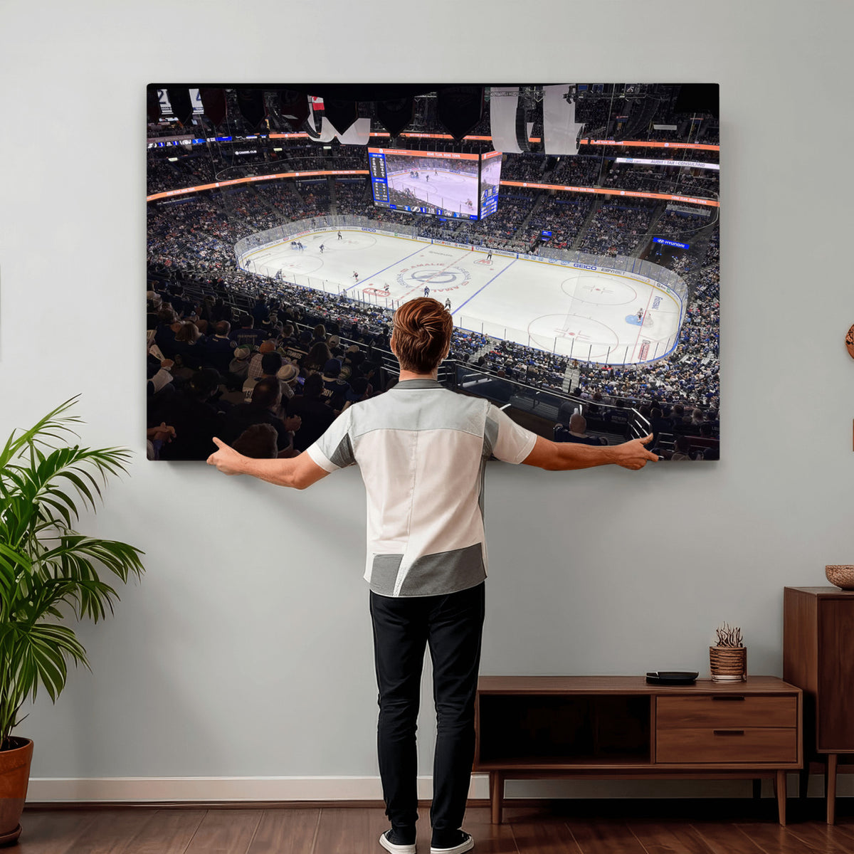 51641-MGV-CV-36X24 - Amalie Arena Florida Wall Art Canvas Print, NHL Hockey, Framed and Ready to Hang