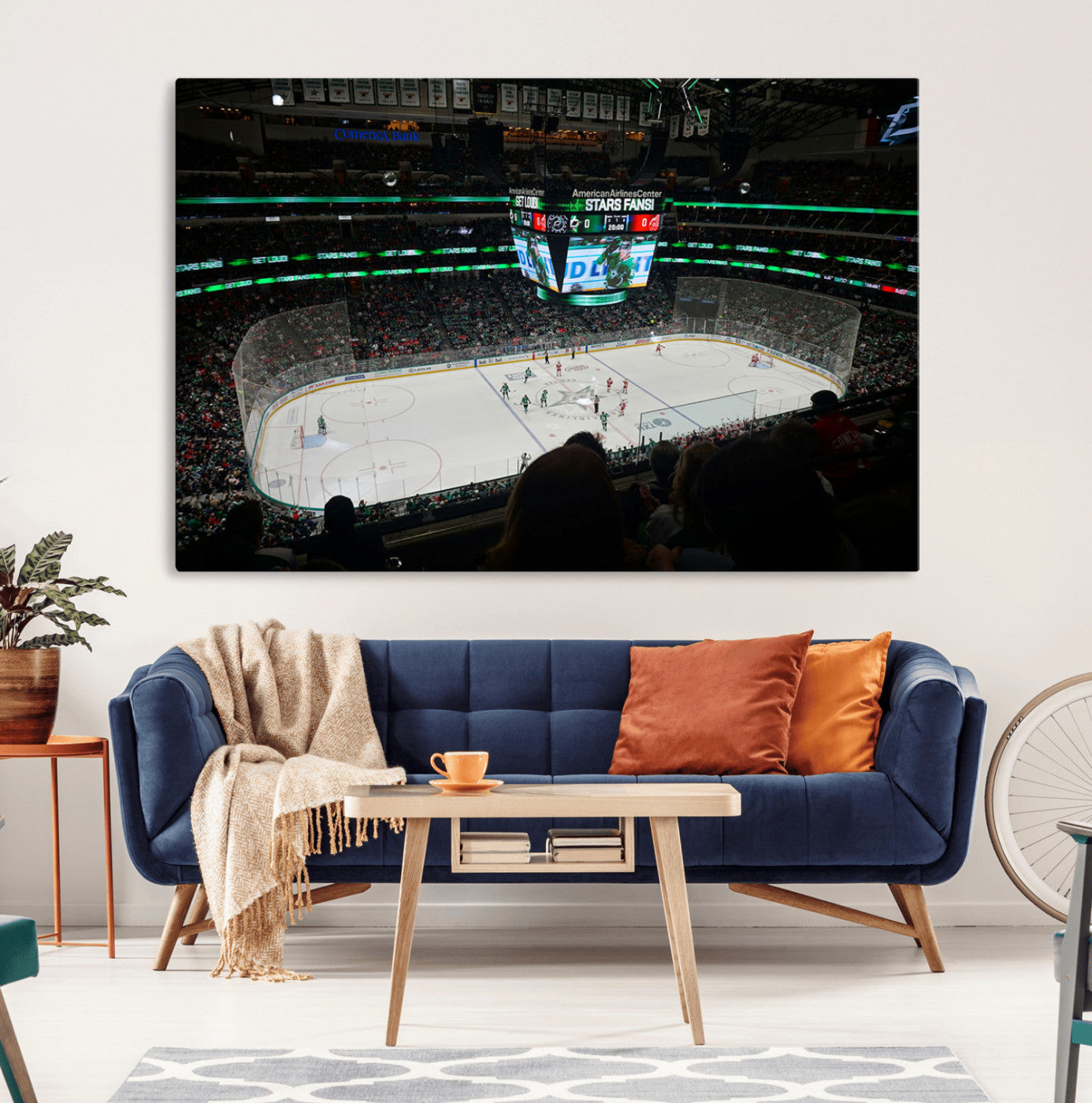13876-MGV-CV-36X24-American Airlines Center Dallas Stars Wall Art Canvas Print - Dallas Hockey Arena Stadium Print