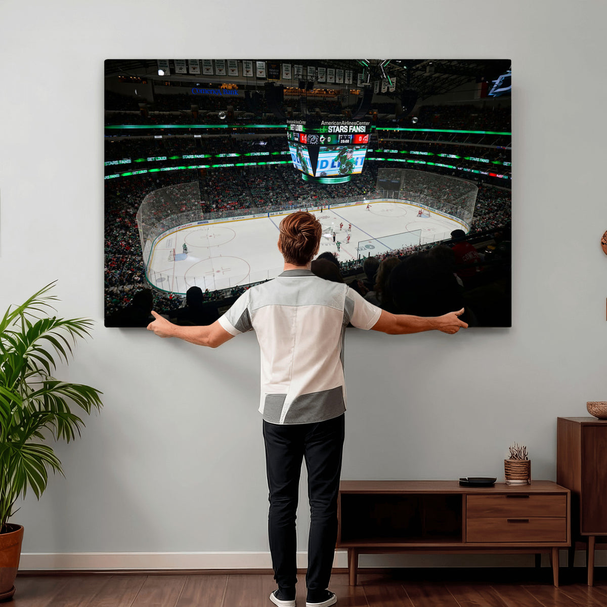 13876-MGV-CV-36X24 - American Airlines Center Dallas Stars Wall Art Canvas Print