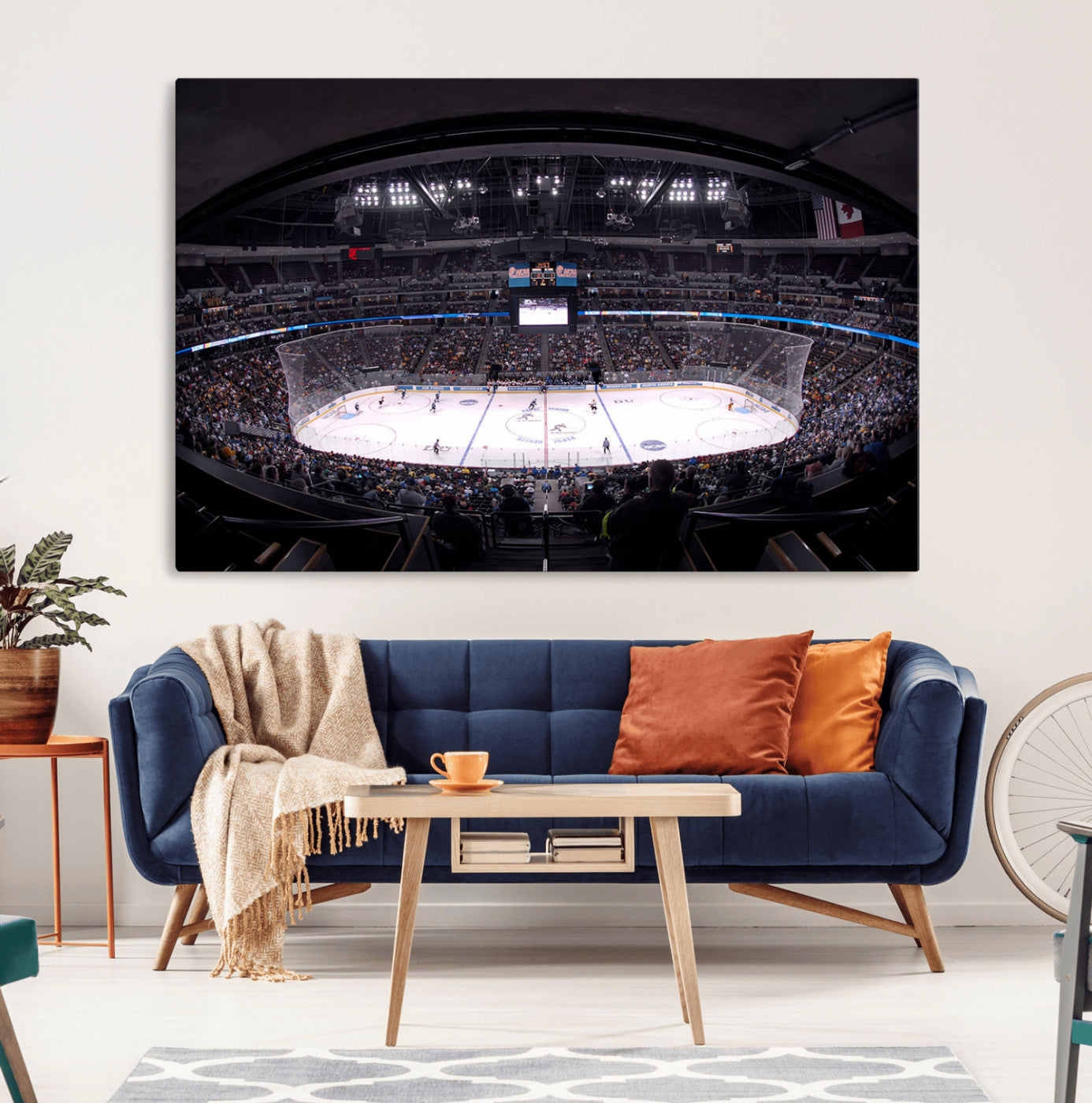 54576-MGV-CV-36X24-Ball Arena Denver Colorado Avalanche Hockey Team Wall Art Canvas Print - Denver Ice Hockey Stadium
