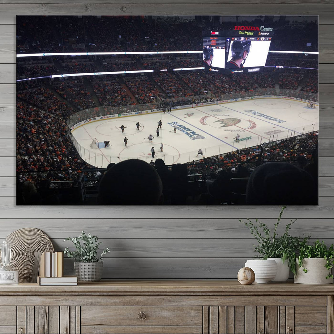 Honda Center California Anaheim Ducks Hockey Stadium Wall Art Canvas Print