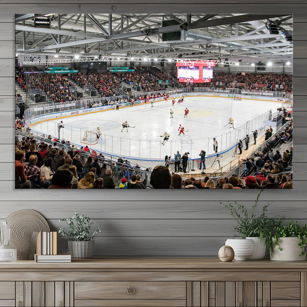 Lausanne Arena Ice Hockey Stadium Wall Art Canvas Print