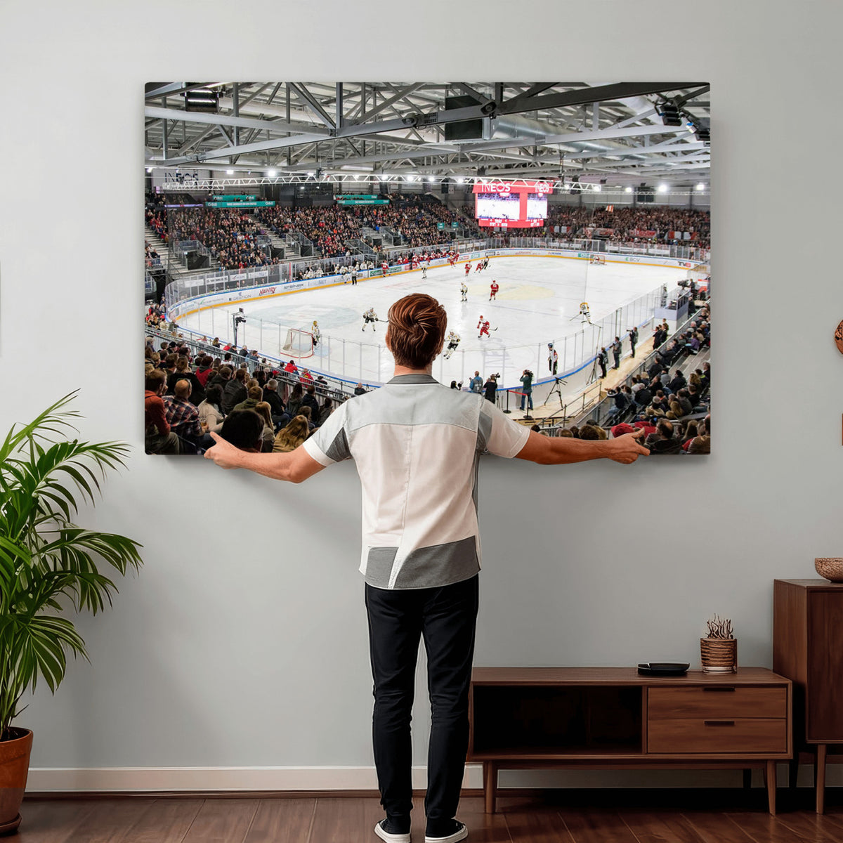 79352-MGV-CV-36X24 - Lausanne Arena Ice Hockey Stadium Wall Art Canvas Print