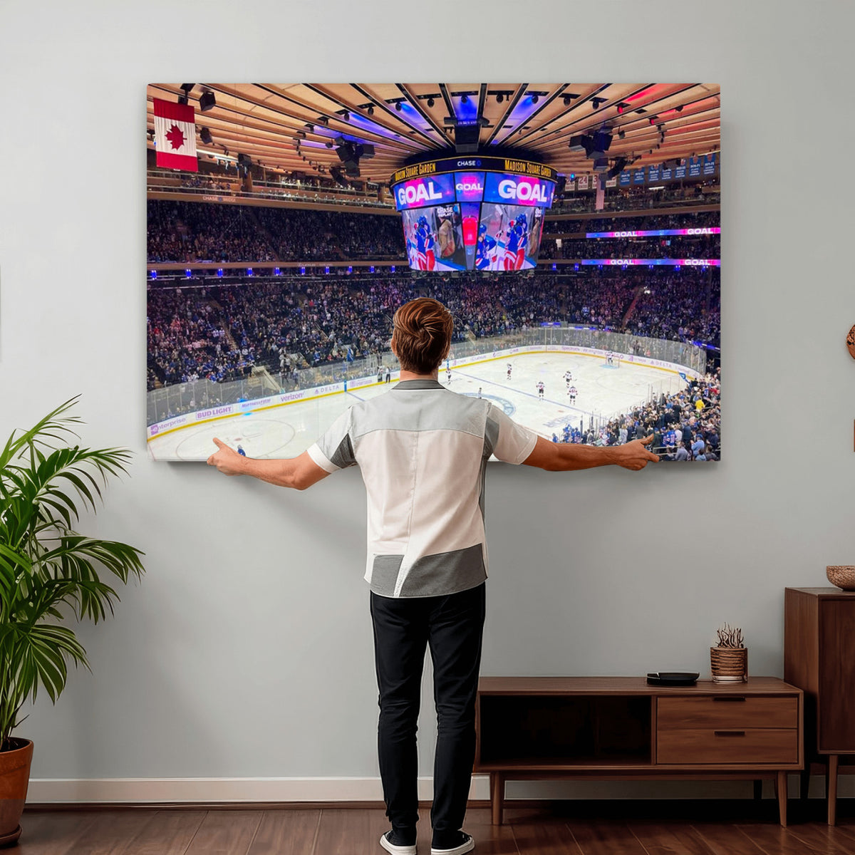 36401-MGV-CV-36X24 - Madison Square Garden New York Rangers Hockey Stadium Wall Art Canvas