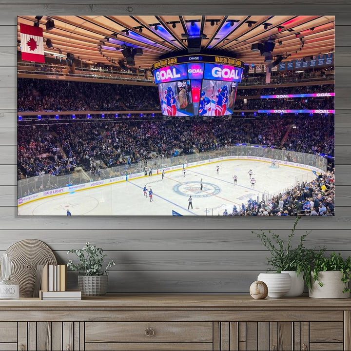 Madison New York Rangers Hockey Stadium Wall Art Canvas Print