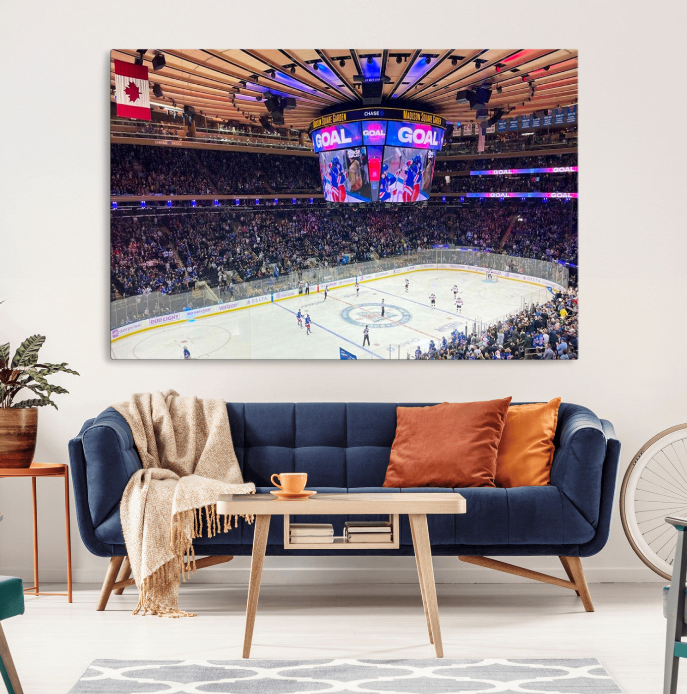 36401-MGV-CV-36X24-Madison New York Rangers Hockey Stadium Wall Art Canvas Print