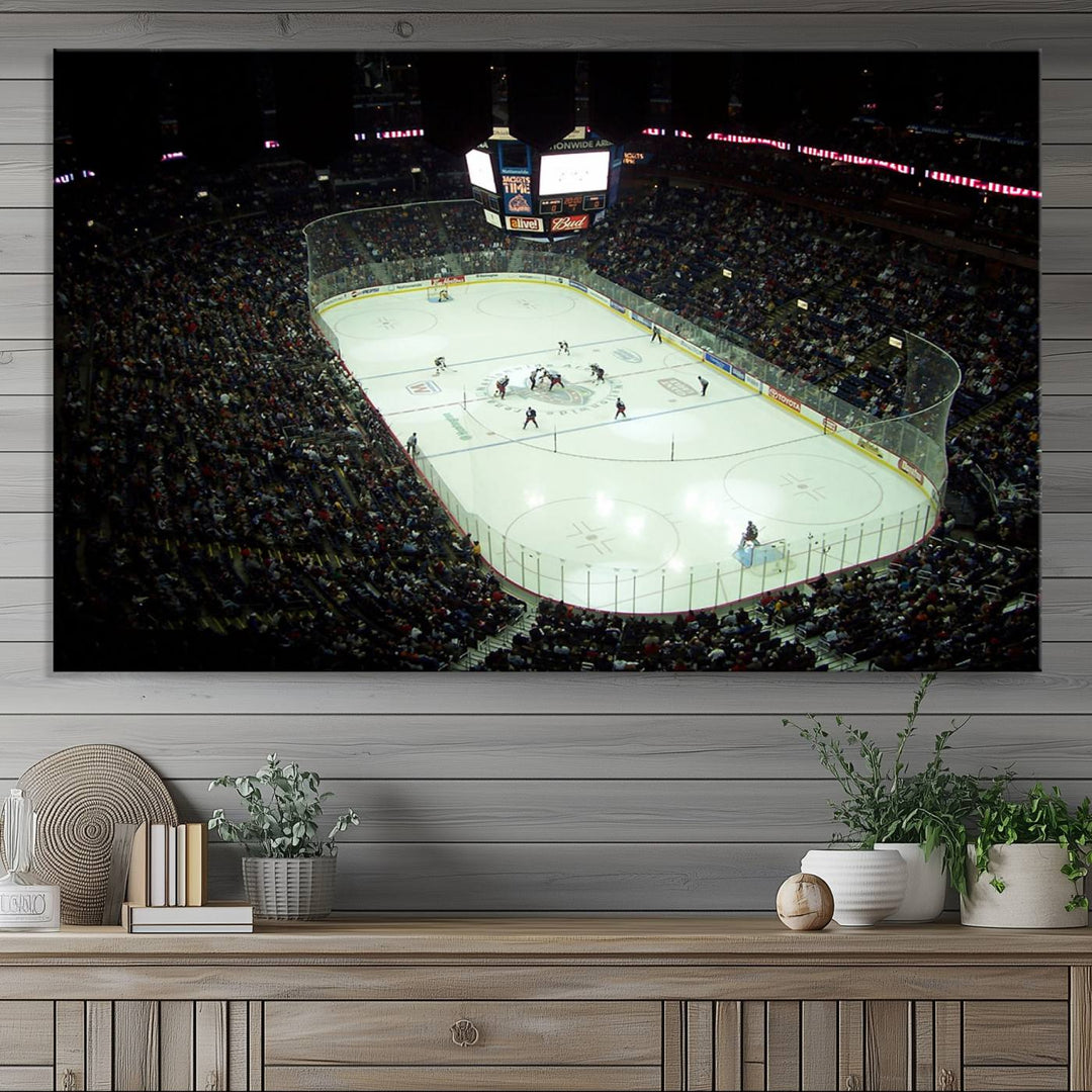 Nationwide Arena Ohio Columbus Blue Jackets Hockey Stadium Wall Art Canvas Print