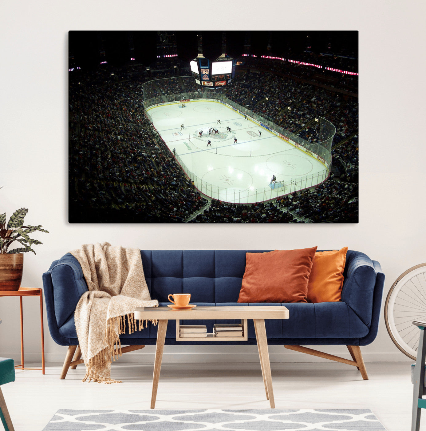 MGV-CV-36X24 - Nationwide Arena Ohio Columbus Blue Jackets Hockey Stadium Canvas Print Wall Art