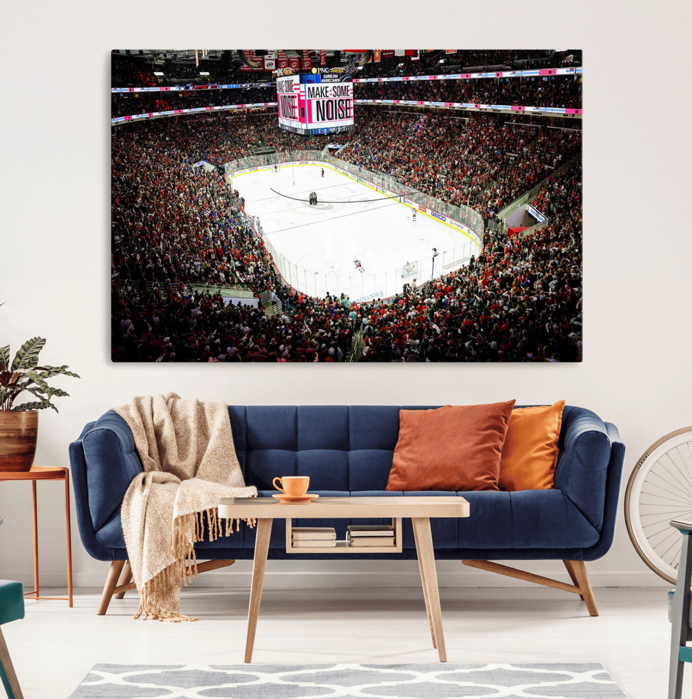 73950-MGV-CV-36X24-PNC Arena Raleigh North Carolina Hurricanes Hockey Stadium Wall Art Canvas, North Carolina