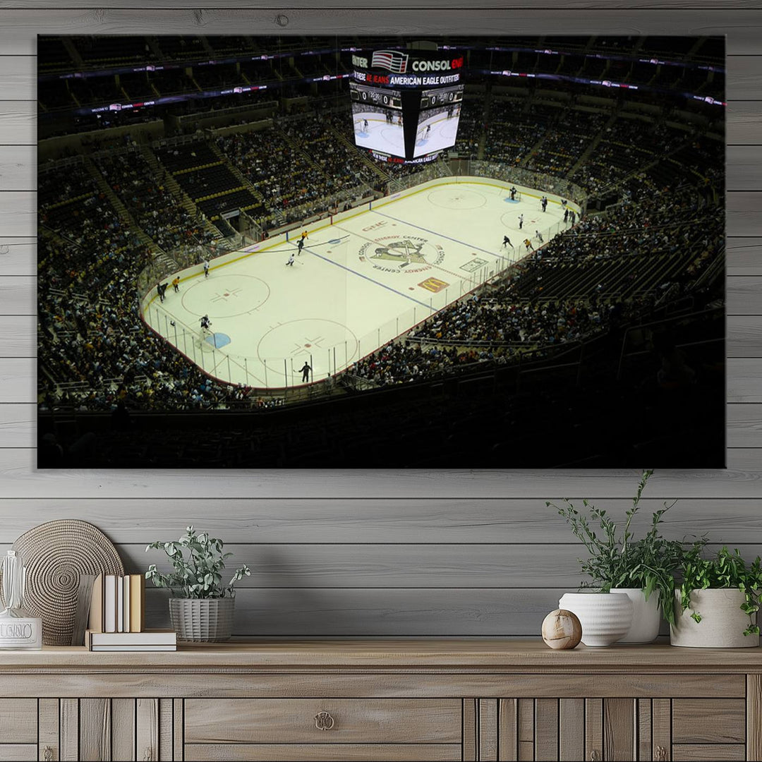 PPG Paints Arena Pennsylvania Pittsburgh Penguins Hockey Stadium Wall Art Canvas Print