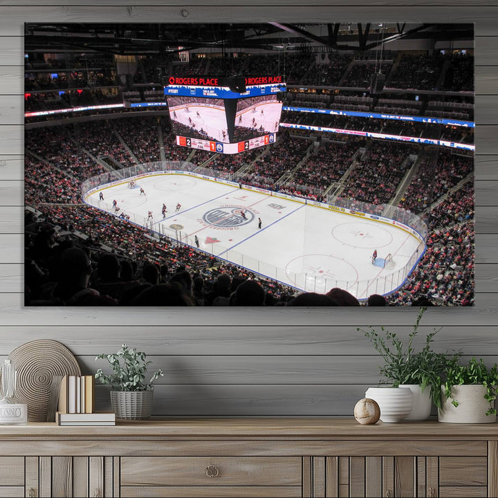 Rogers Place Edmonton Oilers Ice Hockey Stadium Wall Art Canvas Print