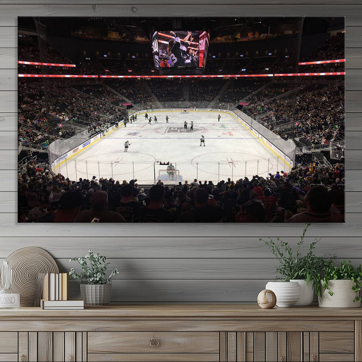 T Mobile Arena Paradise Nevada Vegas Golden KnightsIce Hockey Stadium Wall Art Canvas Print