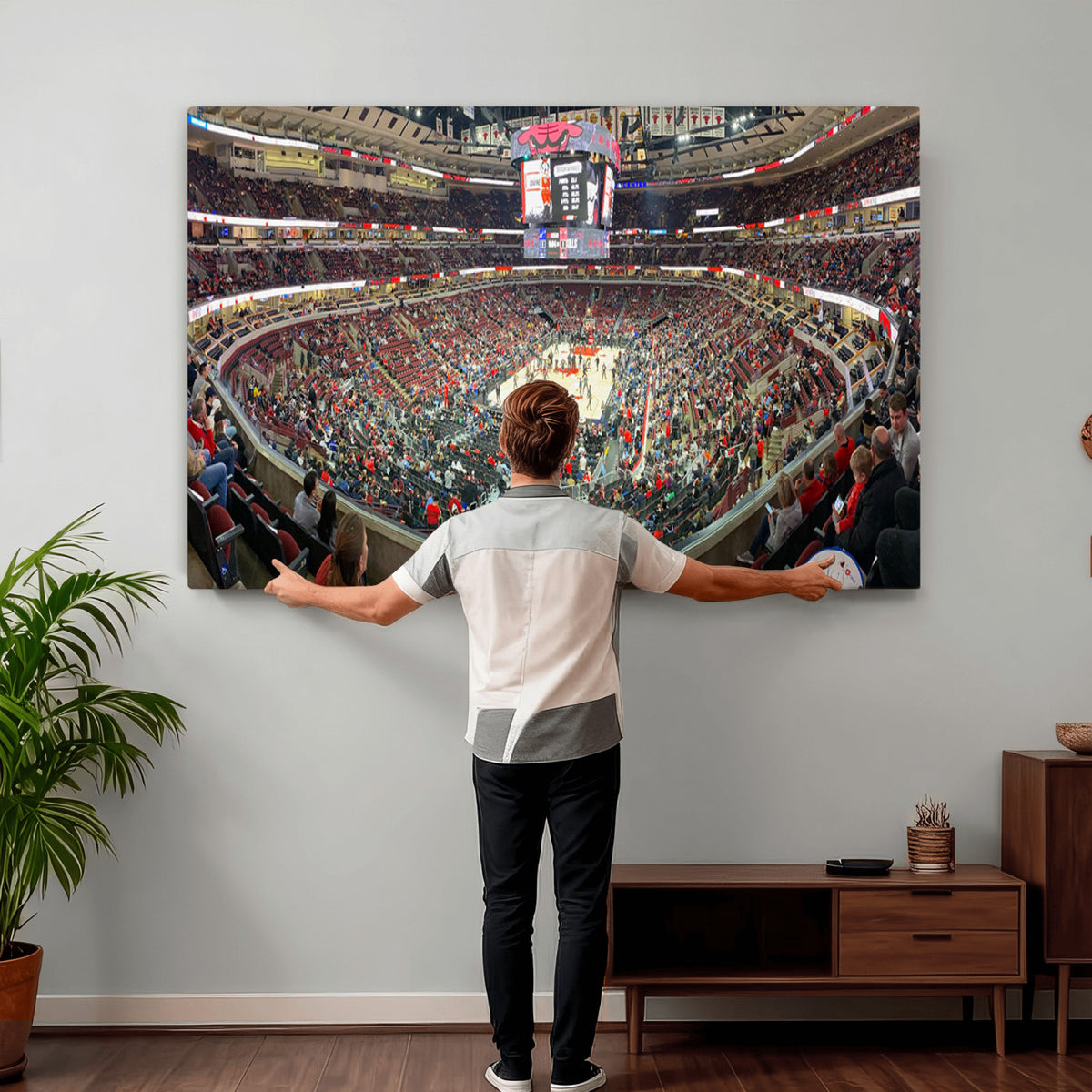 43481-MGV-CV-36X24 - United Center Chicago Bulls Stadium Wall Art Canvas Print
