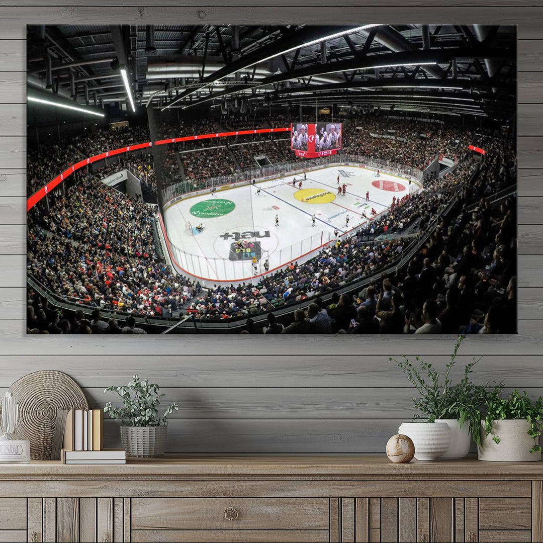 Vaudoise Lausanne Ice Hockey Arena Stadium Wall Art Canvas Print