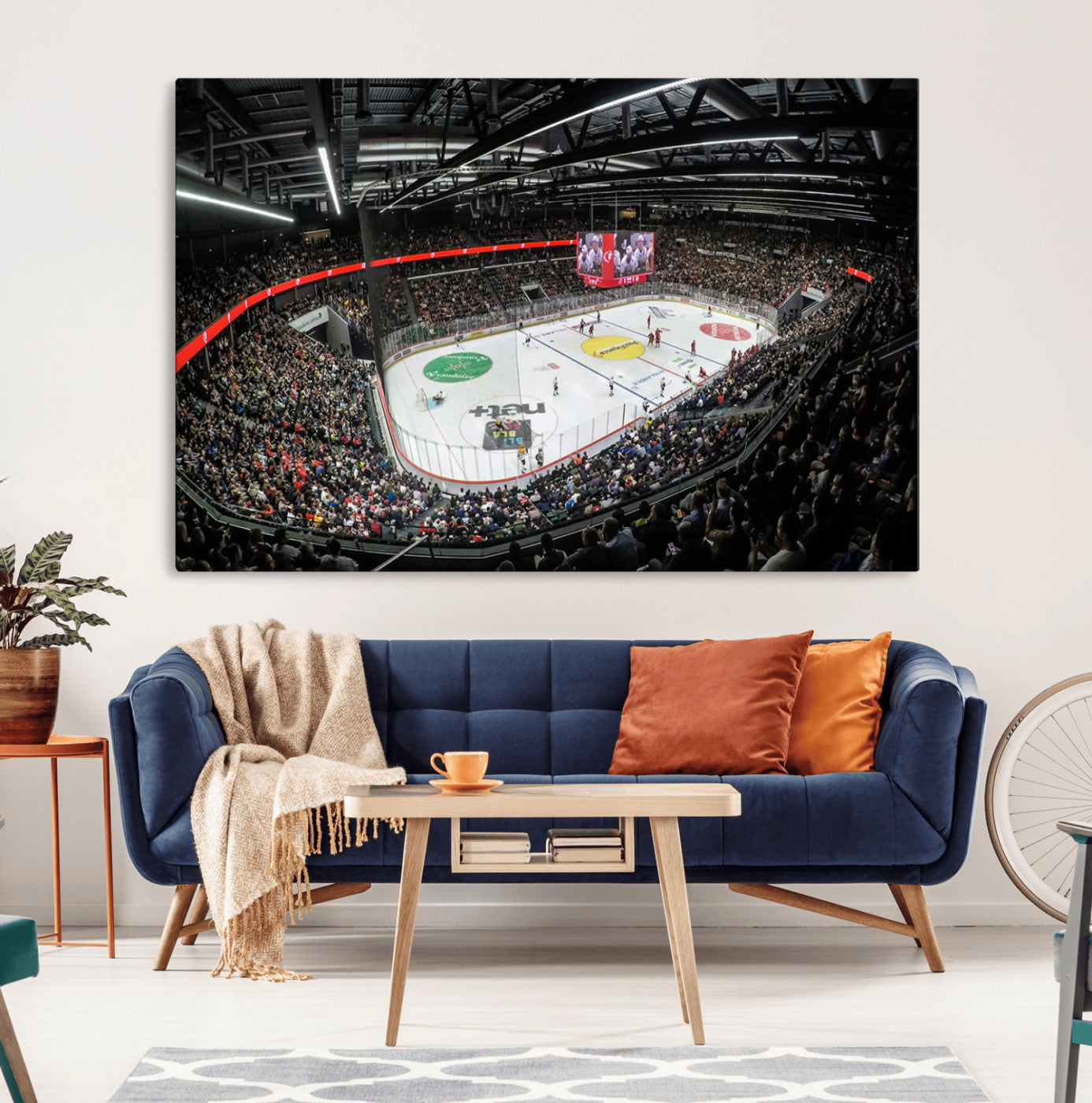 MGV-CV-36X24 - Vaudoise Lausanne Ice Hockey Arena Stadium Wall Art Canvas, Vaudoise Lausanne Ice Hockey Canvas