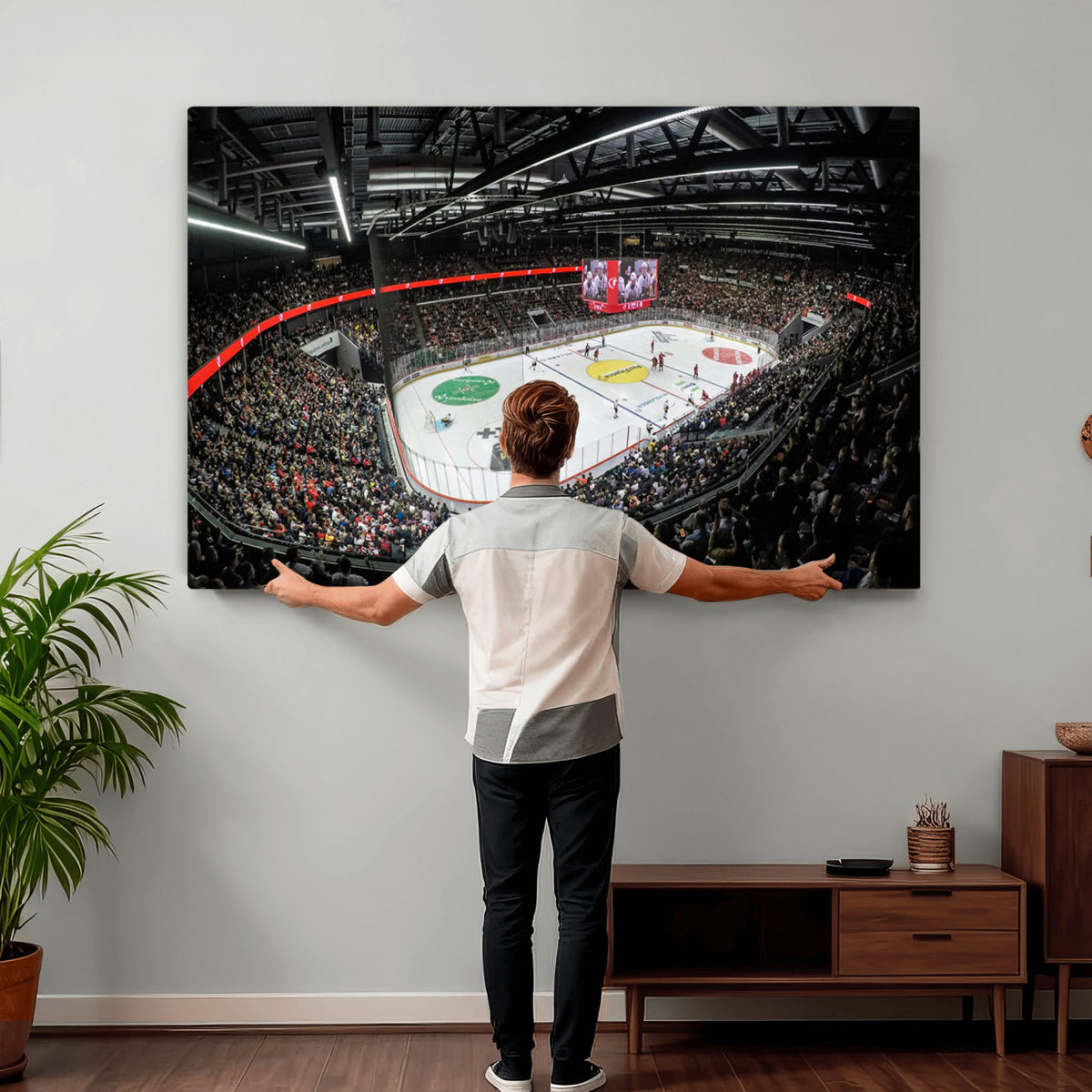 46282-MGV-CV-36X24 - Vaudoise Lausanne Ice Hockey Arena Stadium Wall Art Canvas