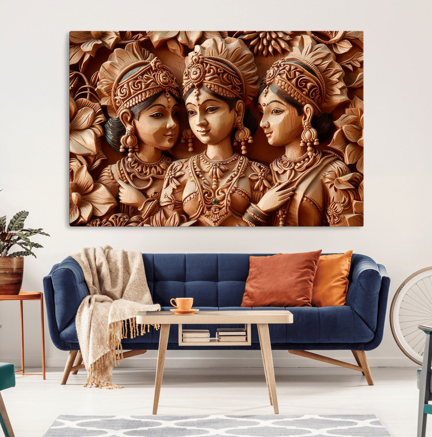 MGV-CV-36X24 - Indian Woman Statue Wall Art Canvas Print