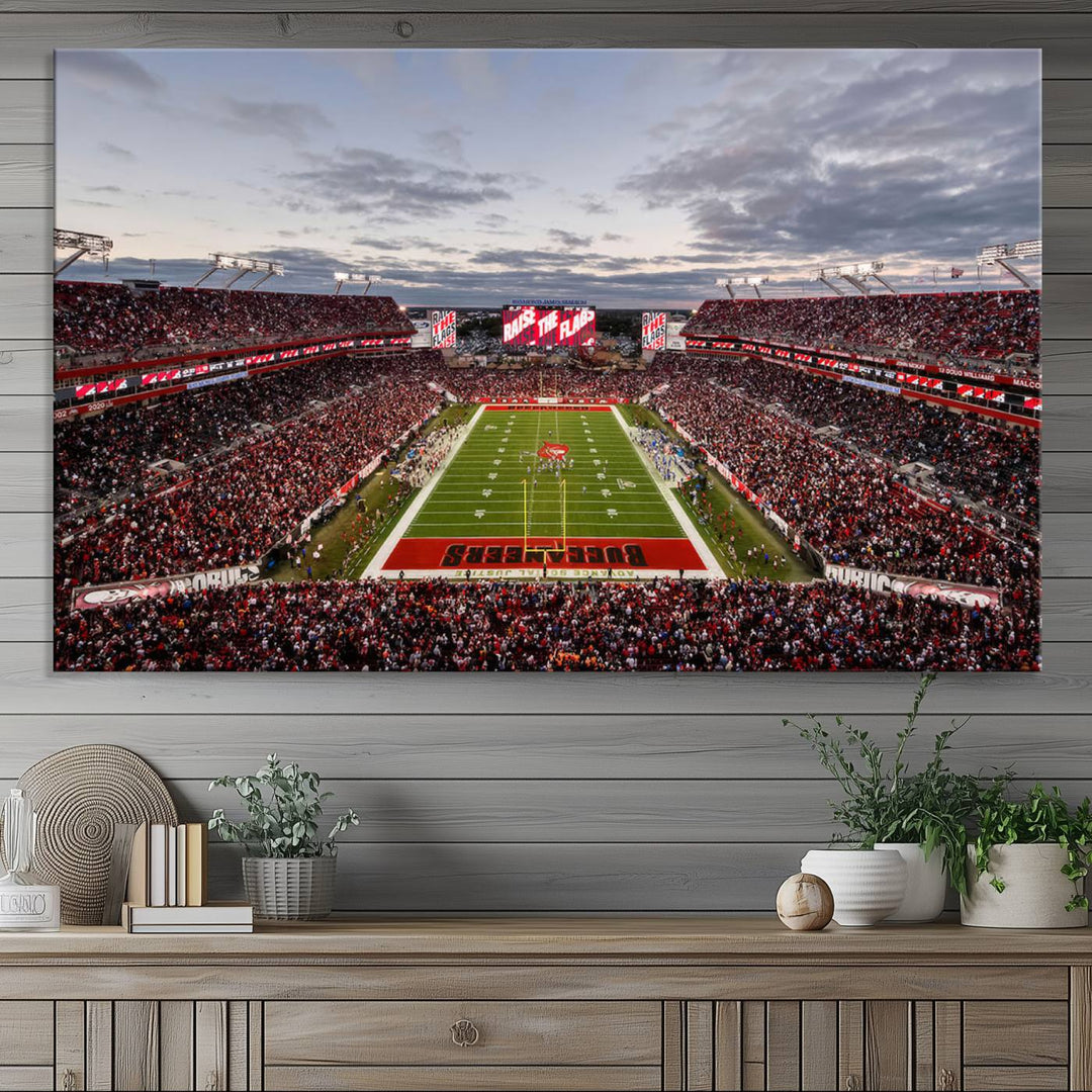 Florida Tampa Raymond James Stadium Wall Art Canvas Print - NFL Football Stadium Print