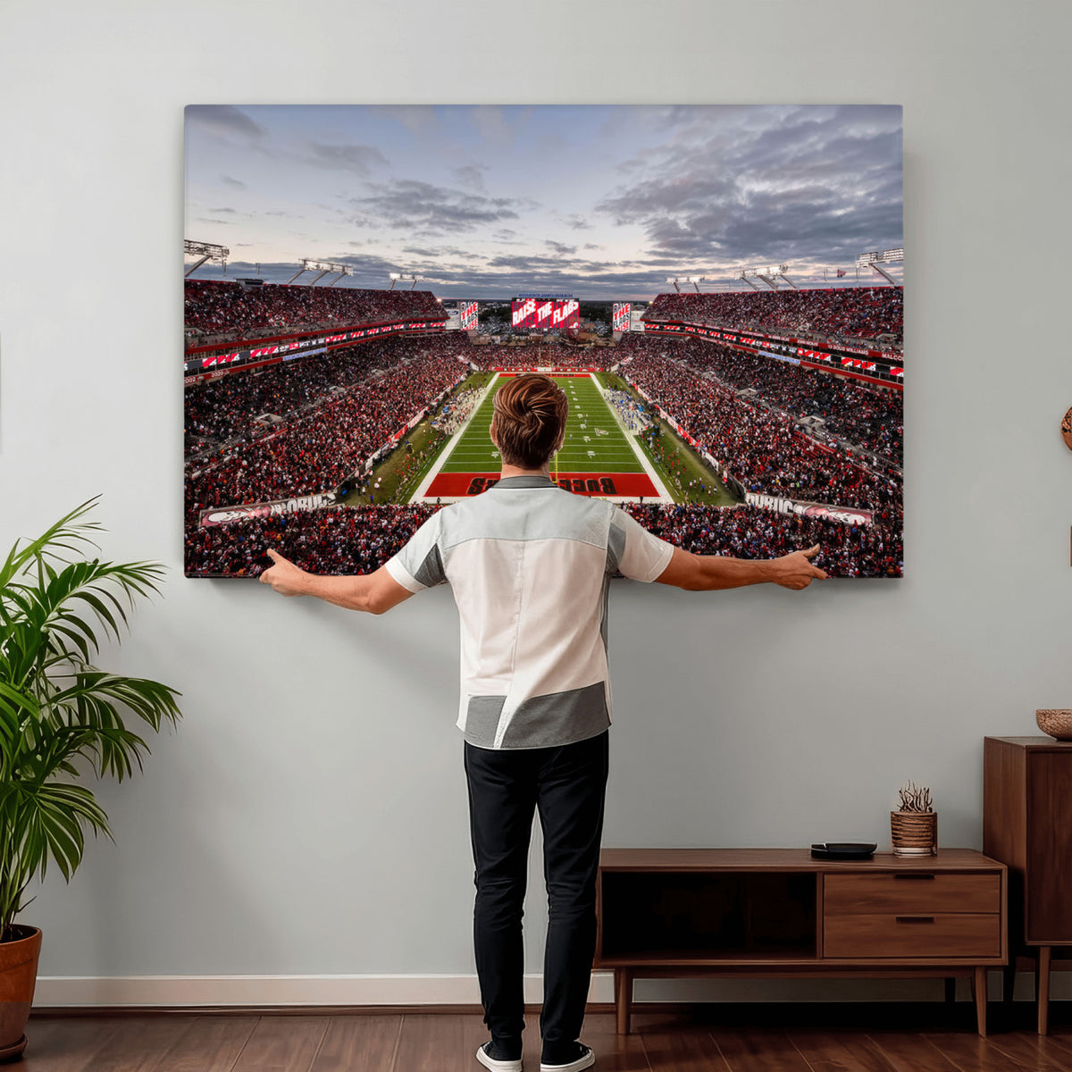 35698-MGV-CV-36X24 - Florida Tampa Raymond James Stadium Wall Art Canvas Print - NFL Football Stadium Print Canvas