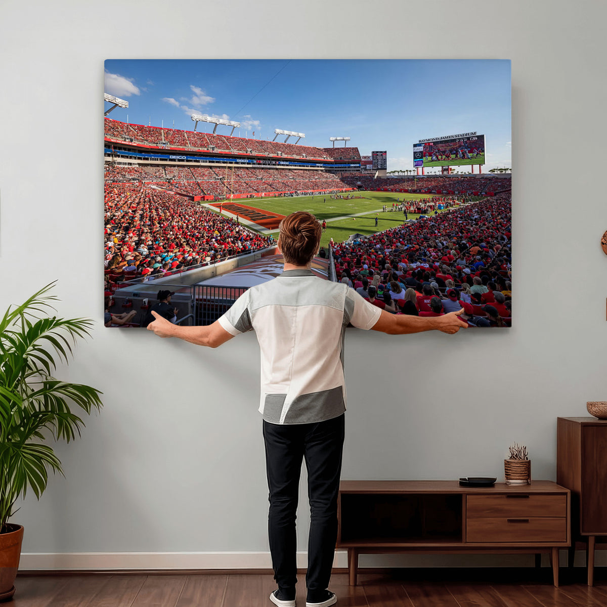 65229-MGV-CV-36X24 - Florida Tampa Raymond James Stadium Wall Art Canvas Print - NFL Football Stadium Print