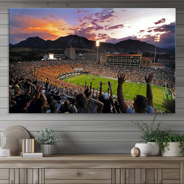 Colorado Buffaloes Football Team Print - Boulder Folsom Field Stadium Wall Art Canvas Print