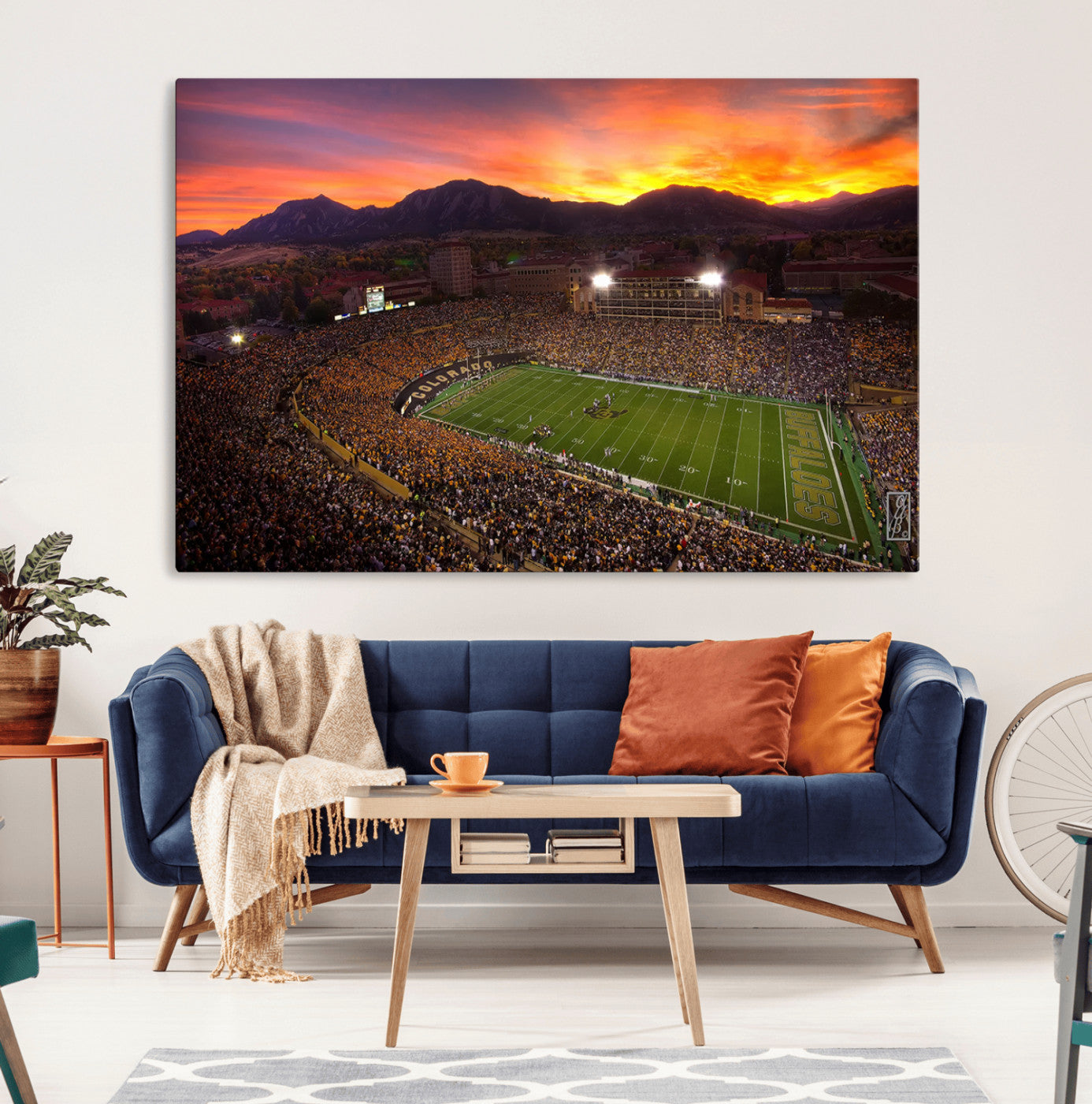 MGV-CV-36X24 - Colorado Buffaloes Football Team Print - Boulder Folsom Field Stadium Wall Art Canvas Print
